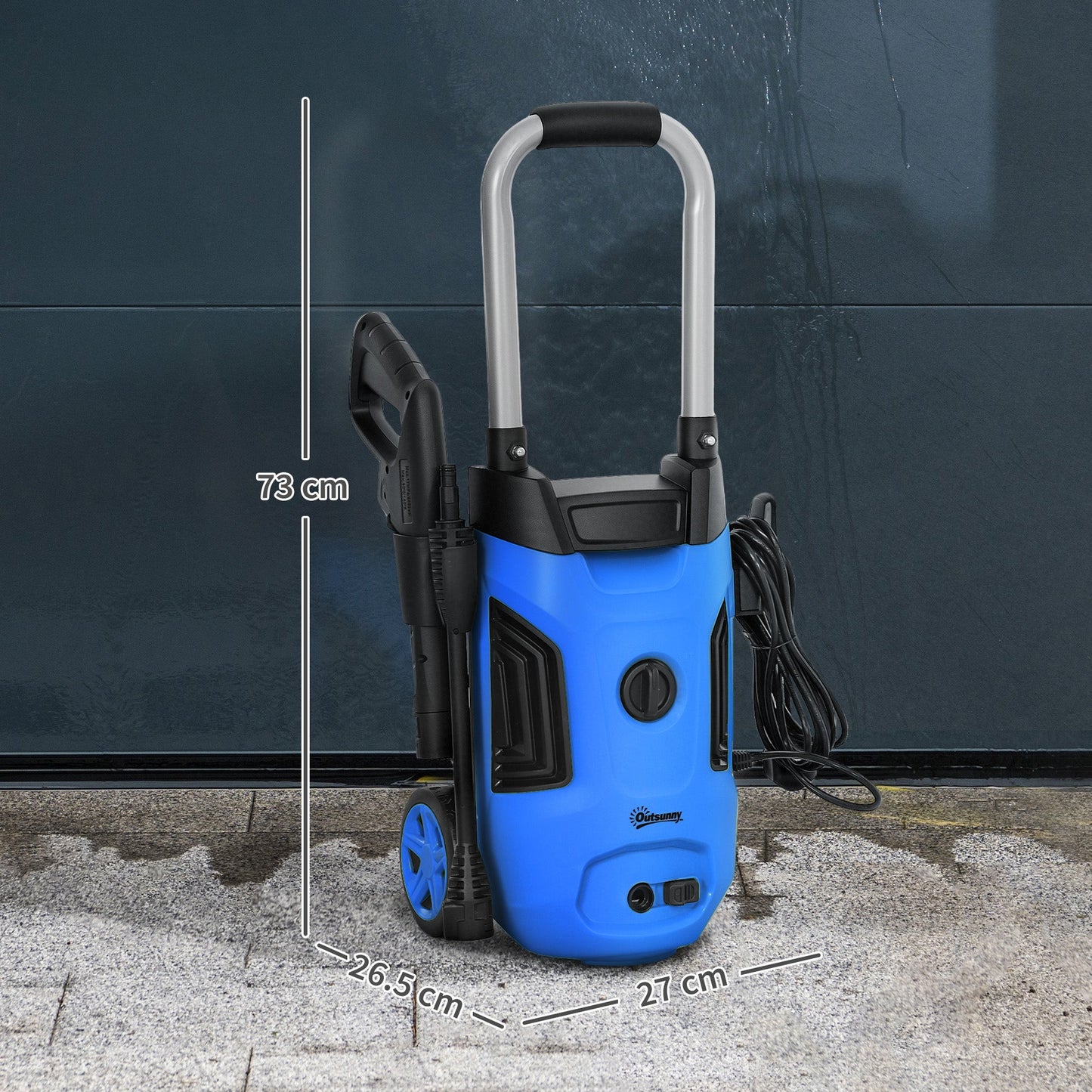 1800W Portable Electric Pressure Washer With Adjustable Nozzle - Blue-2