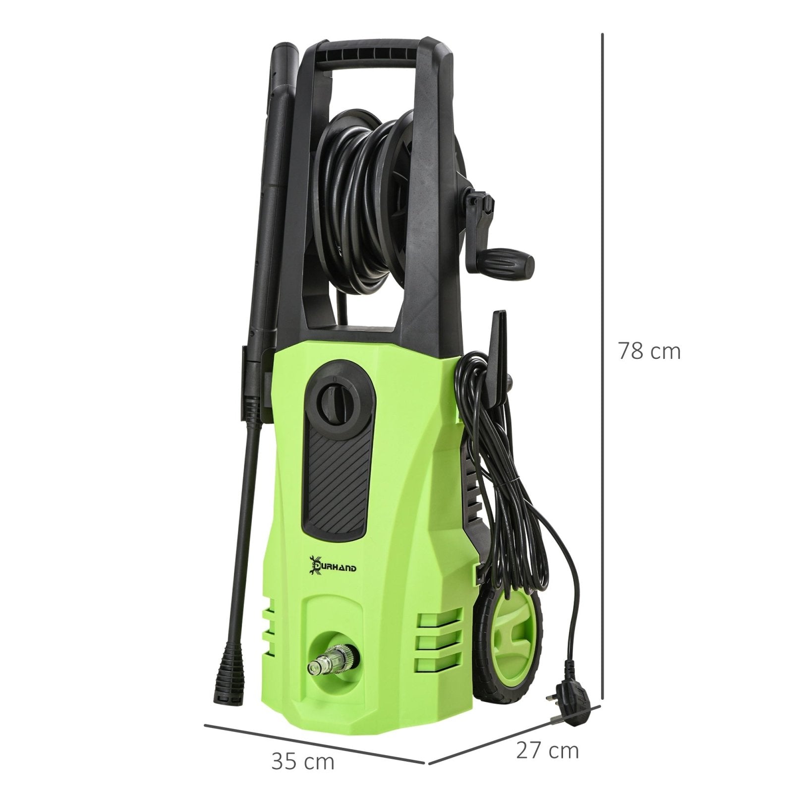 1800W High Pressure Washer, 150 Bar Pressure, 510 L/h Flow, High-Performance Portable Power Washer Jet Wash Cleaner for Garden, Car, Green-2