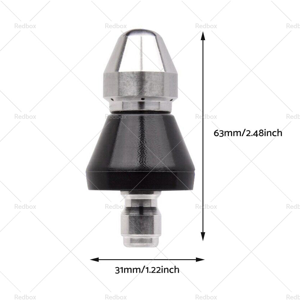 High Pressure Drain 1 Front 6 Rear Nozzle Sewer Pipe Cleaner Jet Pressure Washer-2